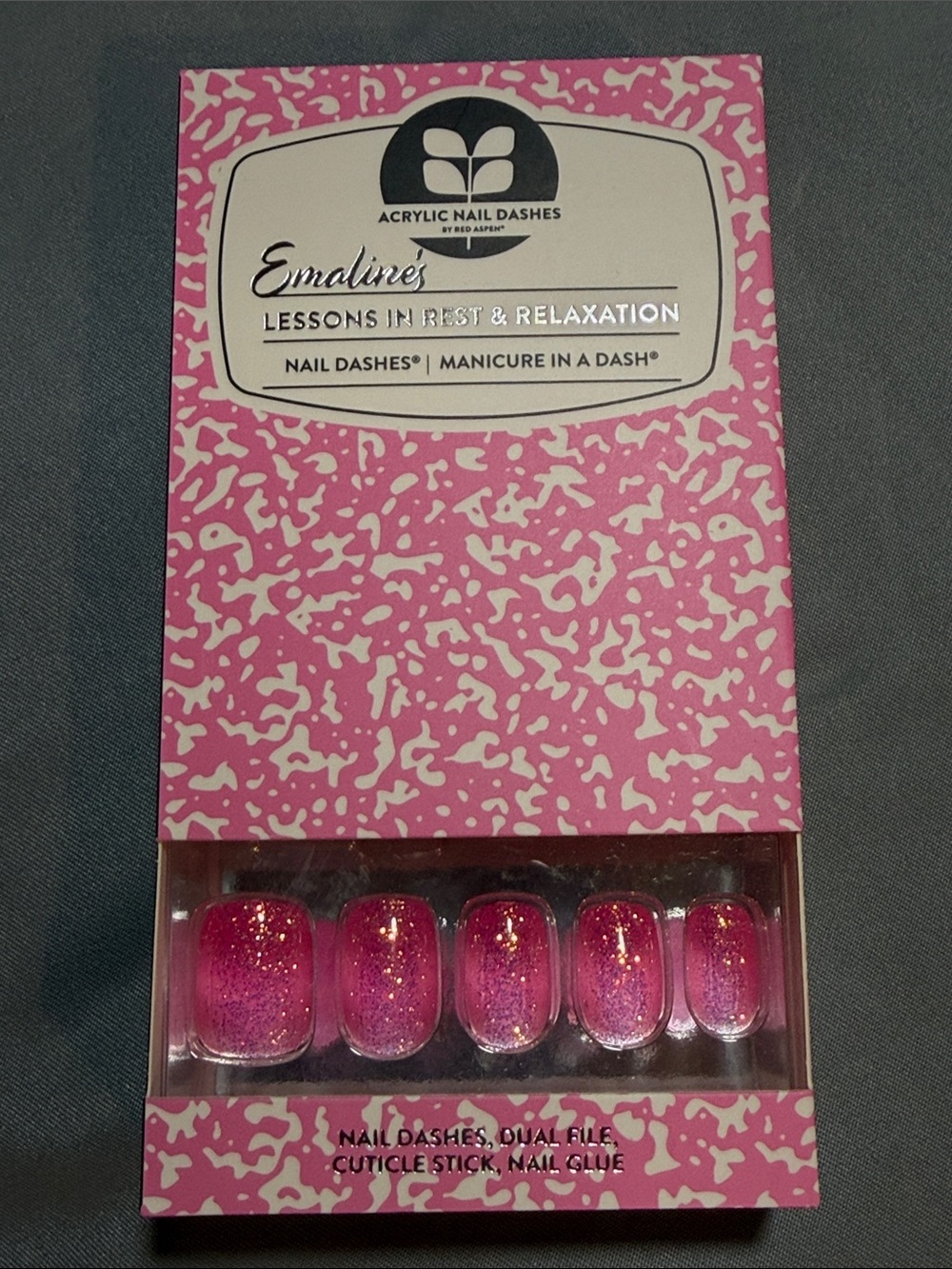 NEW Red Aspen Pink Glitter Nail Dashes-Emaline’s Lessons in Rest & Relaxation